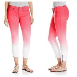 PrAna Red Ombré Capris with Zipper Ankles 
 size 6/28